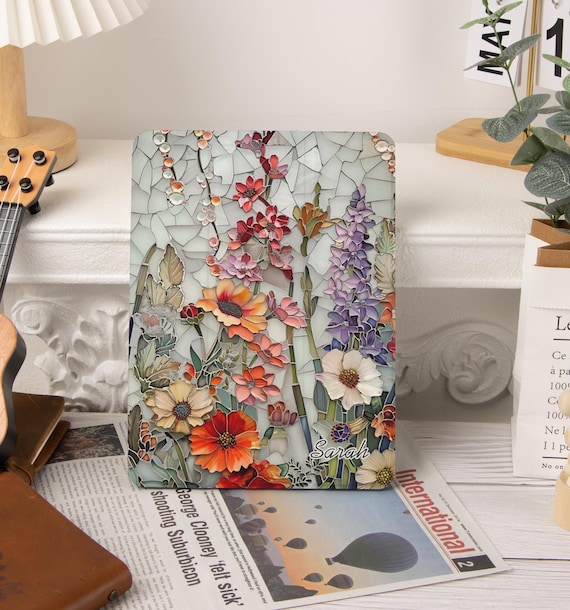 Stained Glass Flowers iPad Case, iPad Air 4/5/6 iPad 10/9/8/7 10.9" 10.5 10.2" iPad Pro 12.9'' 2022/2021 Pro 11" 13'' iPad Mini 6 Case Cover - Image 5