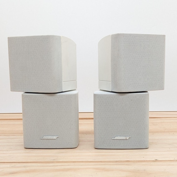 Vintage Bose Acoustimass Double Cube Speakers - White - 90s Lifestyle Series - Tested, Clean Sound - Home Audio Theater Surround - Image 5