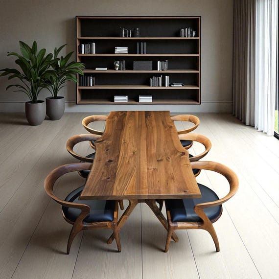 Custom Walnut Dining Table: Handcrafted Solid Wood Kitchen Furniture - Image 2