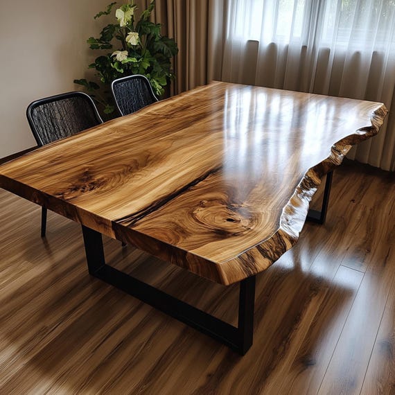 Farmhouse Dining Table Solid Walnut Wood Handmade Kitchen Table - Image 8