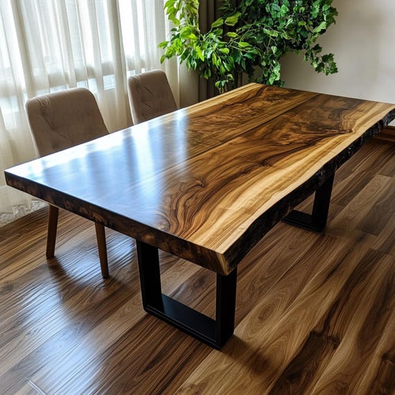 Farmhouse Dining Table Solid Walnut Wood Handmade Kitchen Table - Image 6