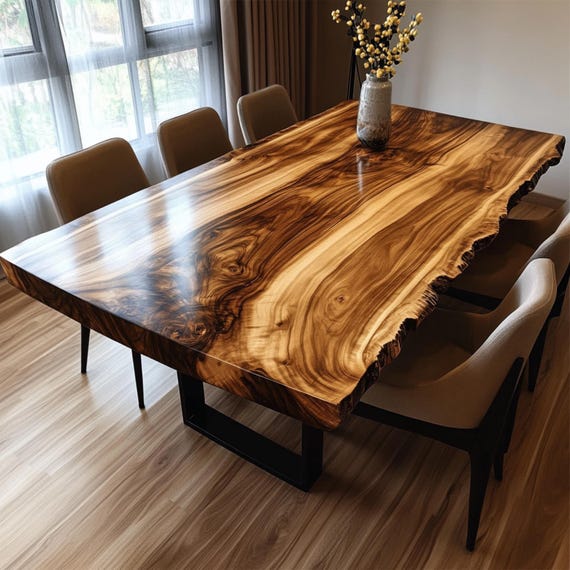 Farmhouse Dining Table Solid Walnut Wood Handmade Kitchen Table - Image 9