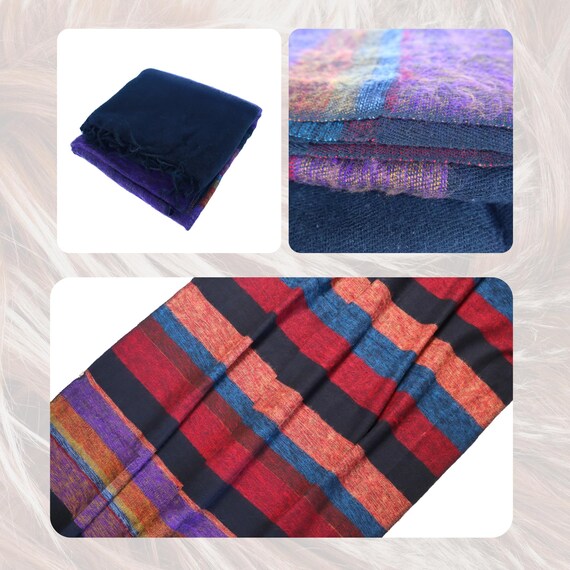 Himalayan Wool Blanket Couch Yoga Travel Camping Lightweight Soft Throw Blanket Yak Wool Blend 91”L x 46"W Horizon Stripes Color Combination - Image 6