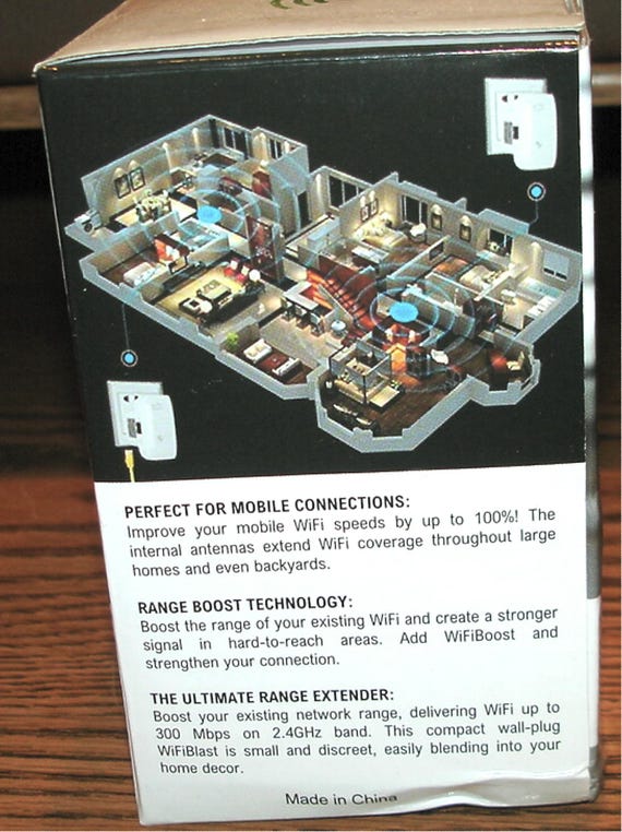 WiFi Blast - Wireless Repeater Range Extender Home Amplifier 300Mbps 2.4GHz NIB - Image 3