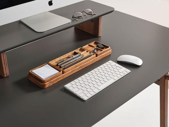 Handmade Beech Wood Desk Organizer Set: Minimalist Home Office Decor - Image 2