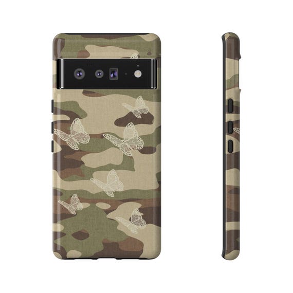 Camouflage Butterfly Phone Case, Lace Butterfly iPhone Cover, Neutral Camo Samsung Case, Pixel Butterfly Camo Case, Feminine Camo Gift - Image 9