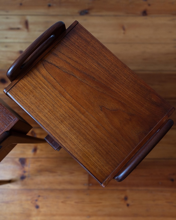 Walnut Sculpted Handle Side Cabinet - Image 9