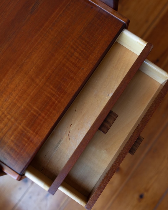 Walnut Sculpted Handle Side Cabinet - Image 7