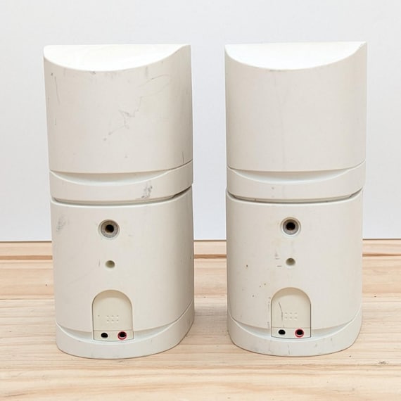 Vintage Bose Acoustimass Double Cube Speakers - White - 90s Lifestyle Series - Tested, Clean Sound - Home Audio Theater Surround - Image 2