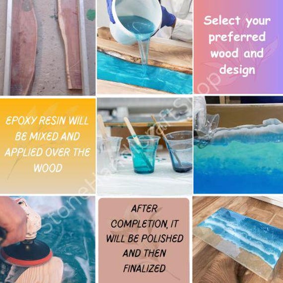 Black Epoxy Resin Dining Table, Mid Century Modern, Custom Made Live Edge Furniture, Acacia Wooden Home Decor, Personalized Unique Gifts - Image 8