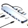 8-in-1 USB-C Hub: Multiport Adapter, SD Card Reader & Type-C Docking Station 8-in-1 USB-C Hub: Multiport Adapter, SD Card Reader & Type-C Docking Station