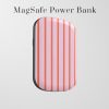 Coral Striped MagSafe Power Bank: 5000 mAh Portable Charger Coral Striped MagSafe Power Bank: 5000 mAh Portable Charger