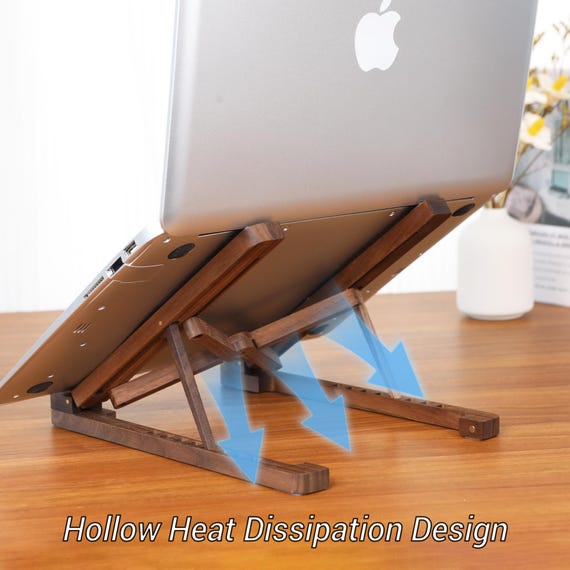 Birthday Custom Engraved Folding Wood Laptop Holder,Portable Macbook Stand,Office Desk Setup,Corporate Gift,Office Gift,Unique Gift for Him - Image 3