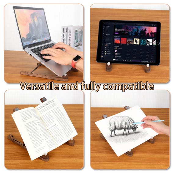 Birthday Custom Engraved Folding Wood Laptop Holder,Portable Macbook Stand,Office Desk Setup,Corporate Gift,Office Gift,Unique Gift for Him - Image 9