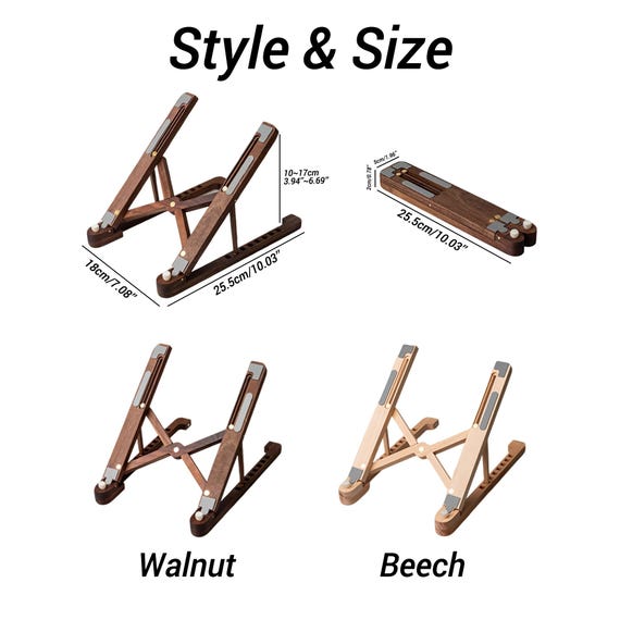 Birthday Custom Engraved Folding Wood Laptop Holder,Portable Macbook Stand,Office Desk Setup,Corporate Gift,Office Gift,Unique Gift for Him - Image 10