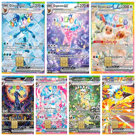 Pokemon Style Debit/Credit Card Sticker | Vinyl Decal with Chip Cutout | Fun Bank Card Skins | Pikachu, Charizard & More Designs - Image 3