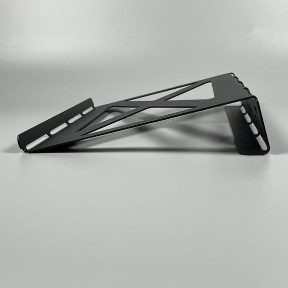 Minimalist Metal Laptop Stand: "I am tired" Cutout, Ergonomic Design - Image 6