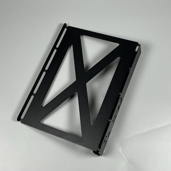 Minimalist Metal Laptop Stand: "I am tired" Cutout, Ergonomic Design - Image 2