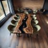 Unique Epoxy Dining Table Handmade Assembly and Disassemble Made from Solid Wood with Unique Wood Grain Home Decor Gift Set Unique Epoxy Dining Table Handmade Assembly and Disassemble Made from Solid Wood with Unique Wood Grain Home Decor Gift Set