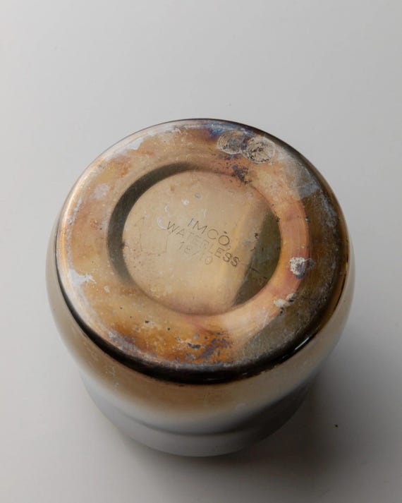 Vintage coffee set by IMCO - 2 cups, saucers, 1 mocha pot, golden details - timeless design Italy 80s, table decoration, gift noble - Image 8