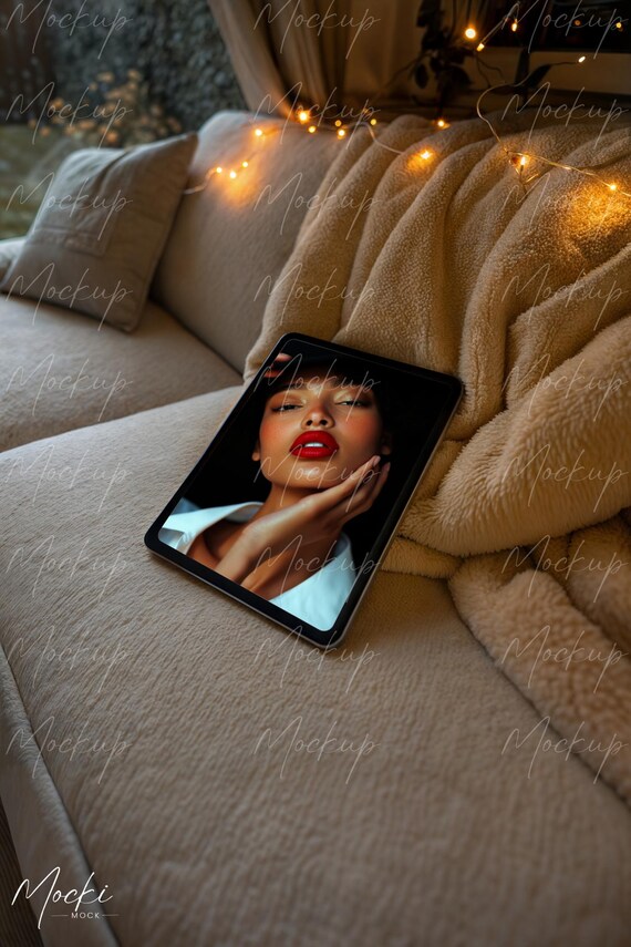 iPad Screen Mockup, Digital Planner Mockup, Cozy Tablet Screen Mockup, Web Design Branding Mockup, Editable Blank E-book Mockup - Image 5