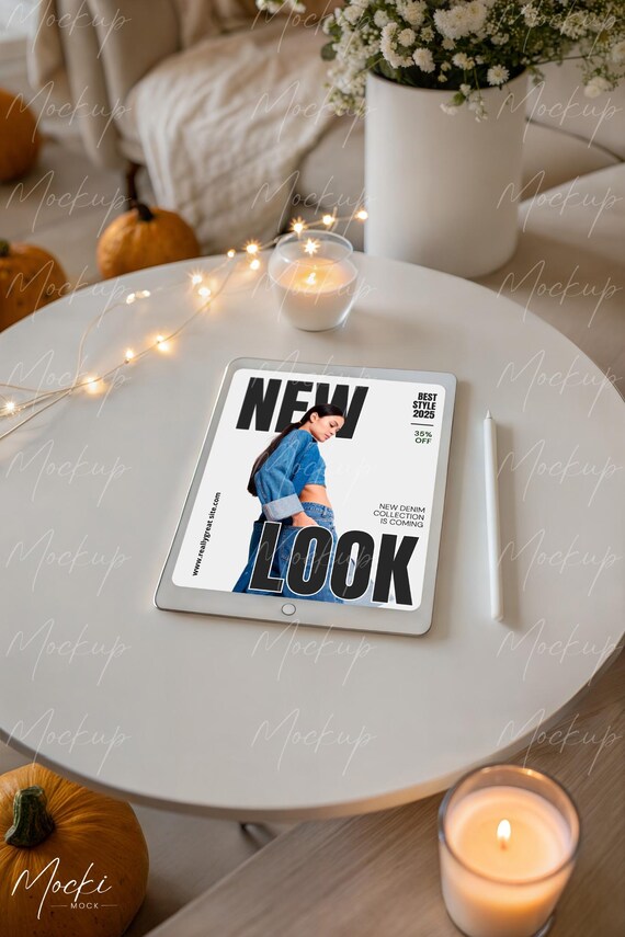 Fall iPad Screen Mockup, Blank iPad Mockup, Tablet Screen Mockup, Autumn Apple Device Mockup, E-book Mockup, Web Design Branding Mockup - Image 5