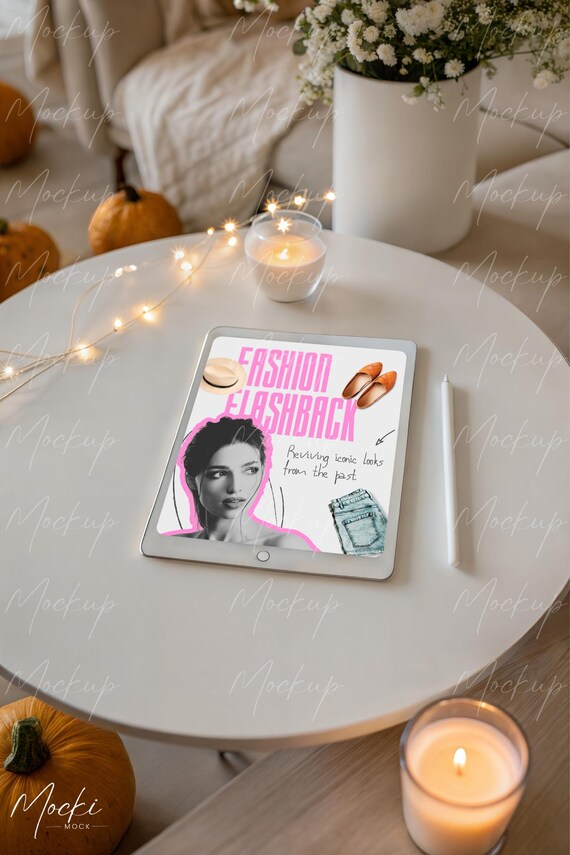 Fall iPad Screen Mockup, Blank iPad Mockup, Tablet Screen Mockup, Autumn Apple Device Mockup, E-book Mockup, Web Design Branding Mockup - Image 4