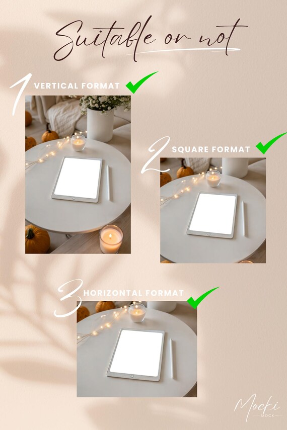 Fall iPad Screen Mockup, Blank iPad Mockup, Tablet Screen Mockup, Autumn Apple Device Mockup, E-book Mockup, Web Design Branding Mockup - Image 6