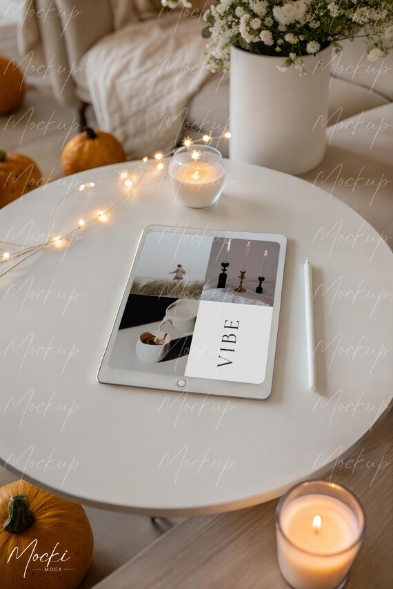 Fall iPad Screen Mockup, Blank iPad Mockup, Tablet Screen Mockup, Autumn Apple Device Mockup, E-book Mockup, Web Design Branding Mockup - Image 7