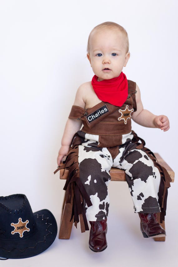 Personalized Toddler Cowboy Brown Western outfit*Infant Brown Wild west suit*Toddler Rodeo Outfit*1st Birthday outfit*Cowboy pants for baby - Image 2
