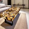 Agate Light Dining Table Top Handmade – Customizable Hallway Furniture Masterpiece Agate Light Dining Table Top Handmade – Customizable Hallway Furniture Masterpiece