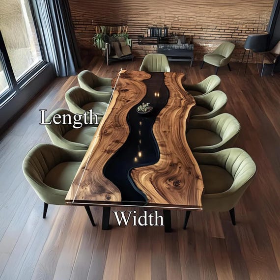 Unique Epoxy Dining Table Handmade Assembly and Disassemble Made from Solid Wood with Unique Wood Grain Home Decor Gift Set - Image 5