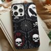 Gothic Halloween Phone Case: Haunted House, Raven & Spiderweb Gothic Halloween Phone Case: Haunted House, Raven & Spiderweb