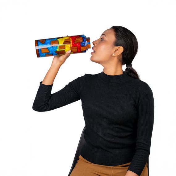 Insulated Water Bottle Leak-Proof, for Sports, Travel, office and School Epoxy resin bottle - Image 7