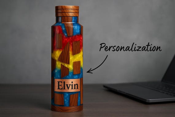 Insulated Water Bottle Leak-Proof, for Sports, Travel, office and School Epoxy resin bottle - Image 3