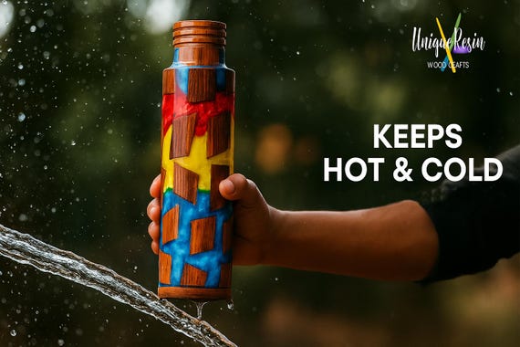 Insulated Water Bottle Leak-Proof, for Sports, Travel, office and School Epoxy resin bottle - Image 5