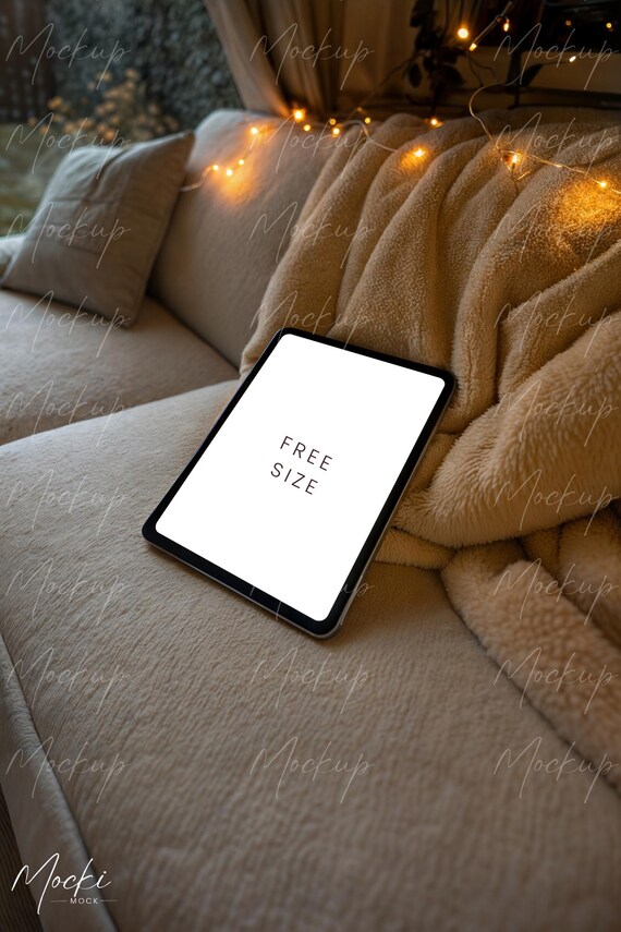 iPad Screen Mockup, Digital Planner Mockup, Cozy Tablet Screen Mockup, Web Design Branding Mockup, Editable Blank E-book Mockup - Image 2