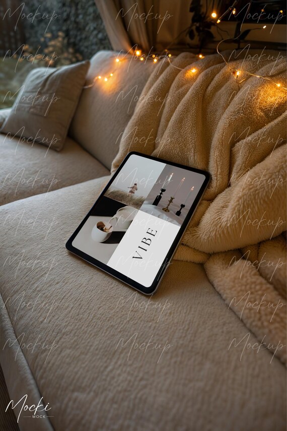 iPad Screen Mockup, Digital Planner Mockup, Cozy Tablet Screen Mockup, Web Design Branding Mockup, Editable Blank E-book Mockup - Image 4