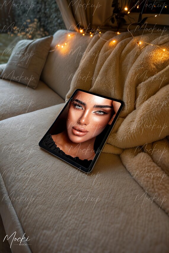 iPad Screen Mockup, Digital Planner Mockup, Cozy Tablet Screen Mockup, Web Design Branding Mockup, Editable Blank E-book Mockup - Image 7