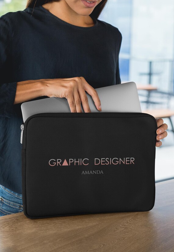 Costumizable Graphic Designer Laptop Sleeve: Personalized Notebook Accessory for Illustration Artist, Minimalist Art - Image 2